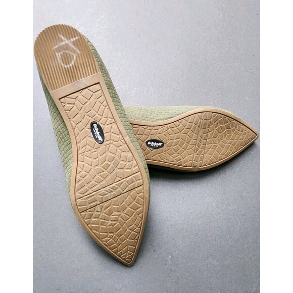 Dr. Scholls Womens 9.5 Aston Flats Green Pointy Toe Manmade Vegan - Picture 6 of 8